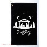 True Story Christmas Nativity Jesus Christian Golf Towel thumb 0