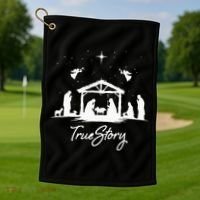 True Story Christmas Nativity Jesus Christian Golf Towel thumb 1