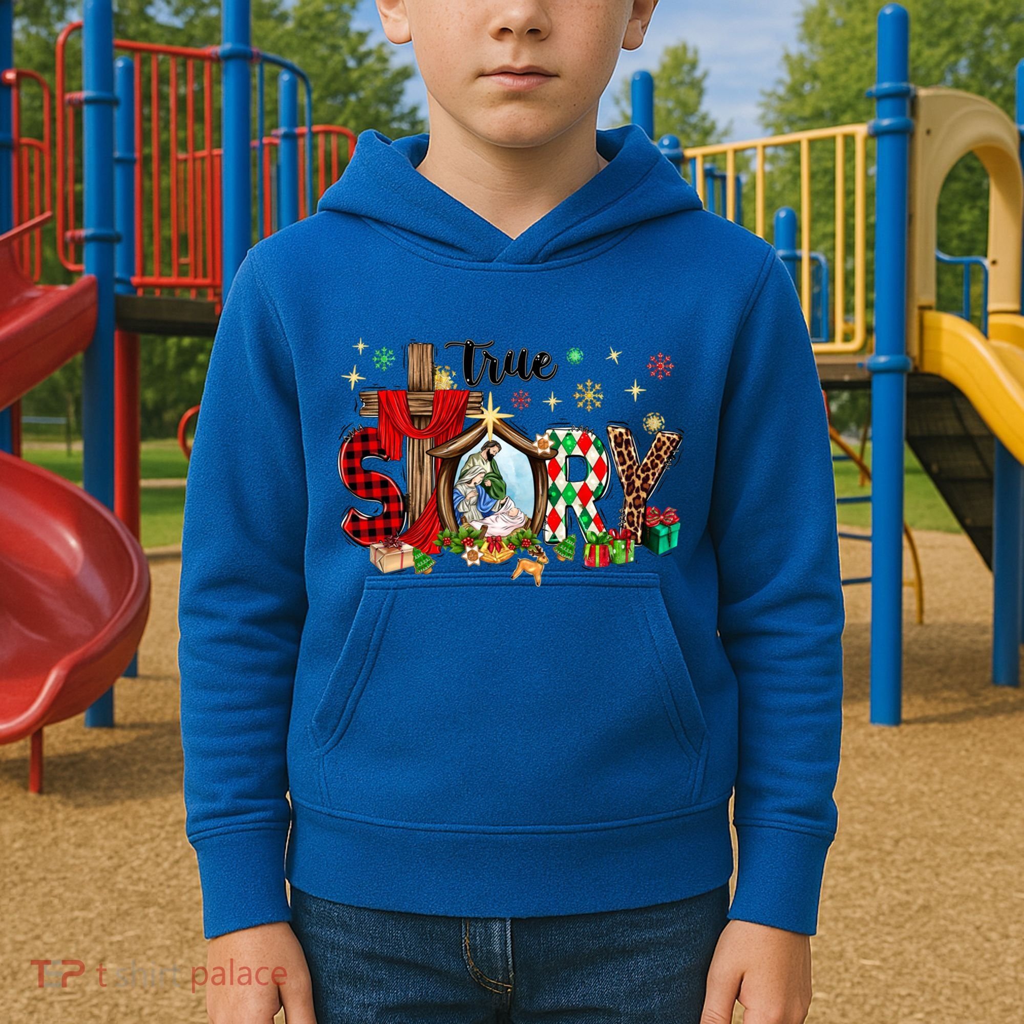 True Story Christmas Jesus Christian Gift Kids Hoodie