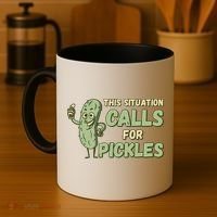 This Situation Calls For Pickles Funny Pickle Coffee Mug thumb 4