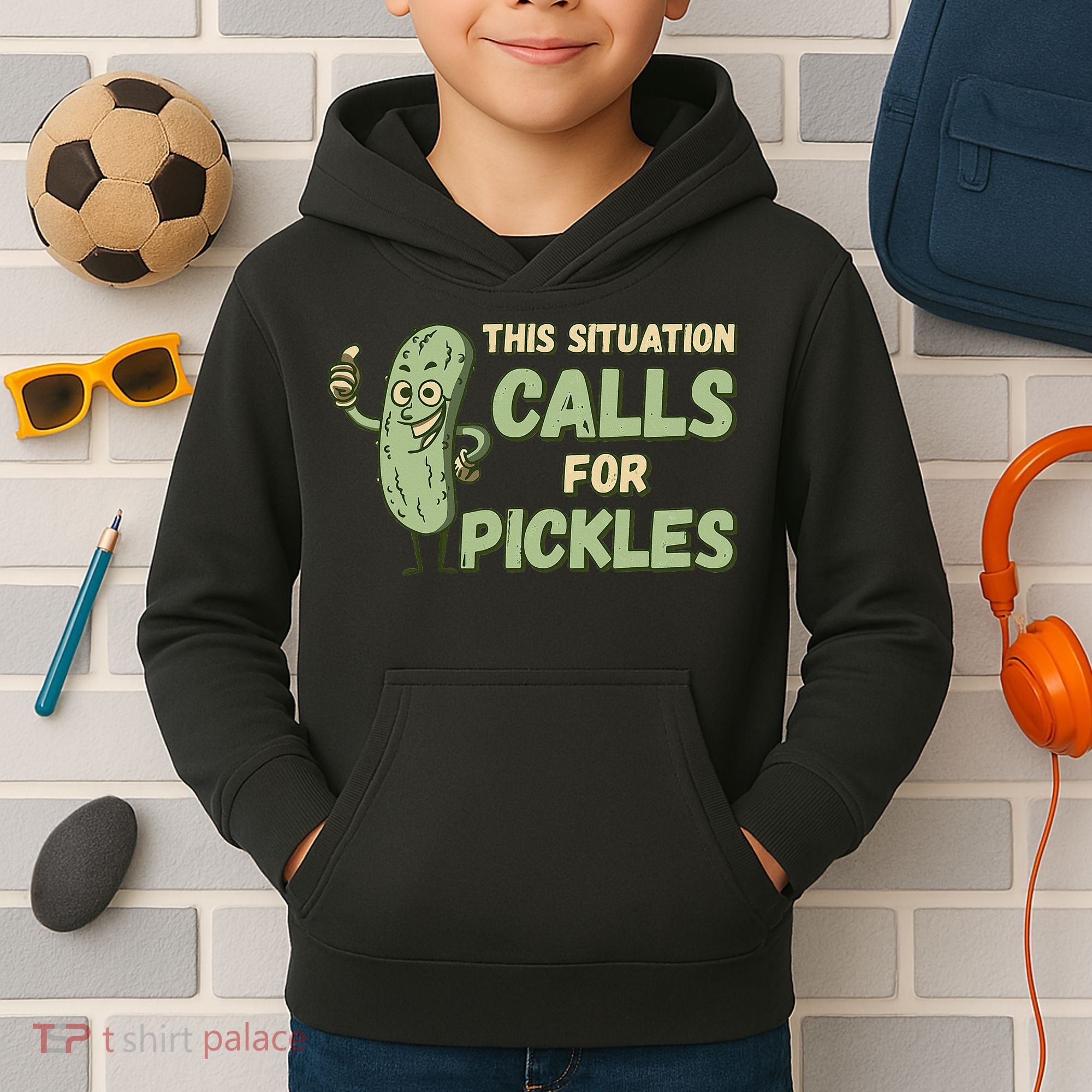 This Situation Calls For Pickles Funny Pickle Kids Hoodie