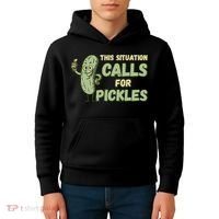 This Situation Calls For Pickles Funny Pickle Kids Hoodie thumb 4