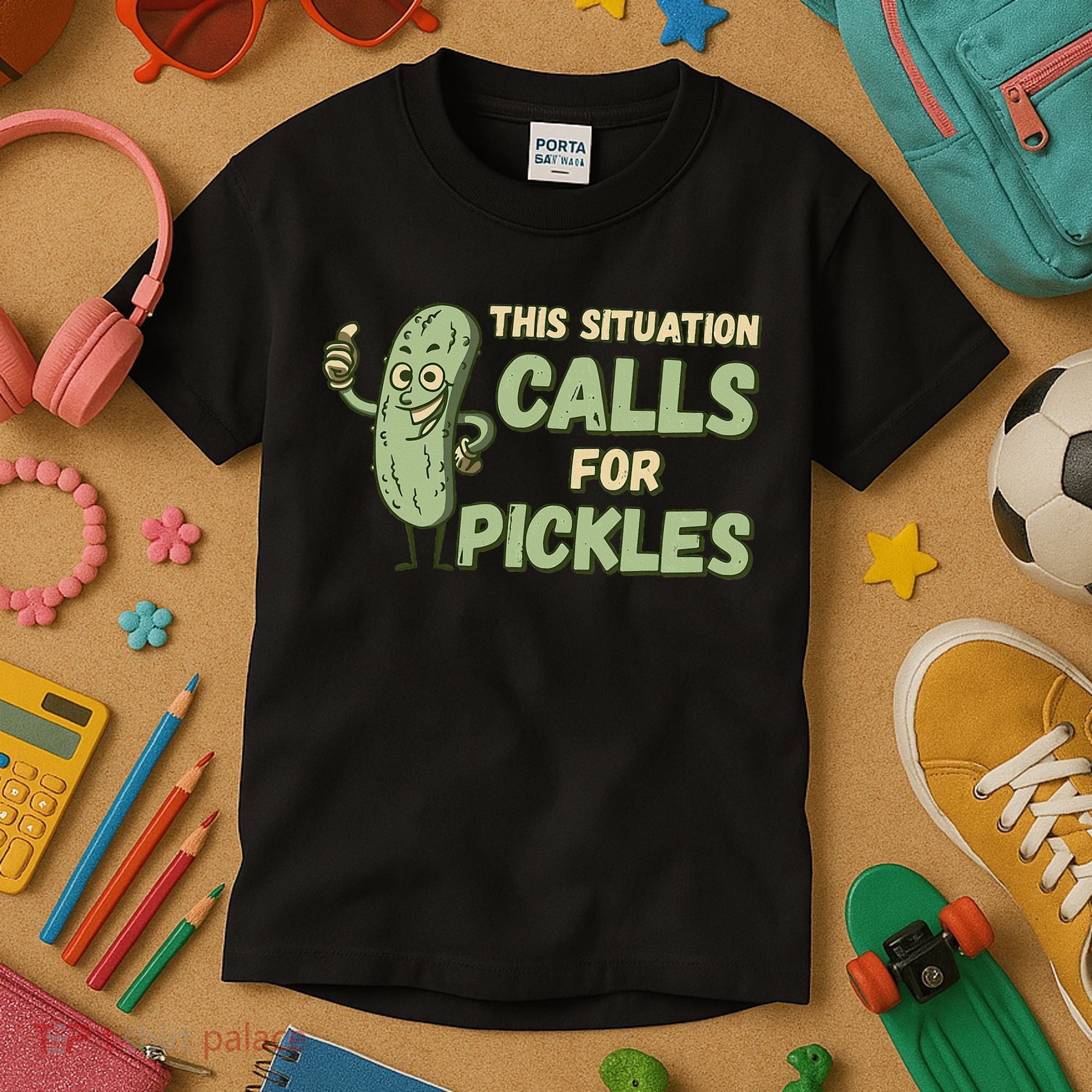 This Situation Calls For Pickles Funny Pickle Kids T-Shirt