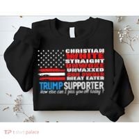 Trump Supporter Christian White Straight Unwoke Unvaxxed Sweatshirt thumb 2