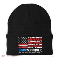 Trump Supporter Christian White Straight Unwoke Unvaxxed Beanie thumb 0