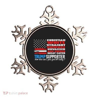 Trump Supporter Christian White Straight Unwoke Unvaxxed Ornament