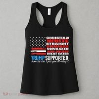 Trump Supporter Christian White Straight Unwoke Unvaxxed Women's Tank Top thumb 3