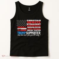 Trump Supporter Christian White Straight Unwoke Unvaxxed Tank Top thumb 2