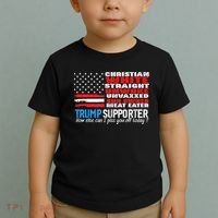 Trump Supporter Christian White Straight Unwoke Unvaxxed Toddler T-Shirt thumb 2