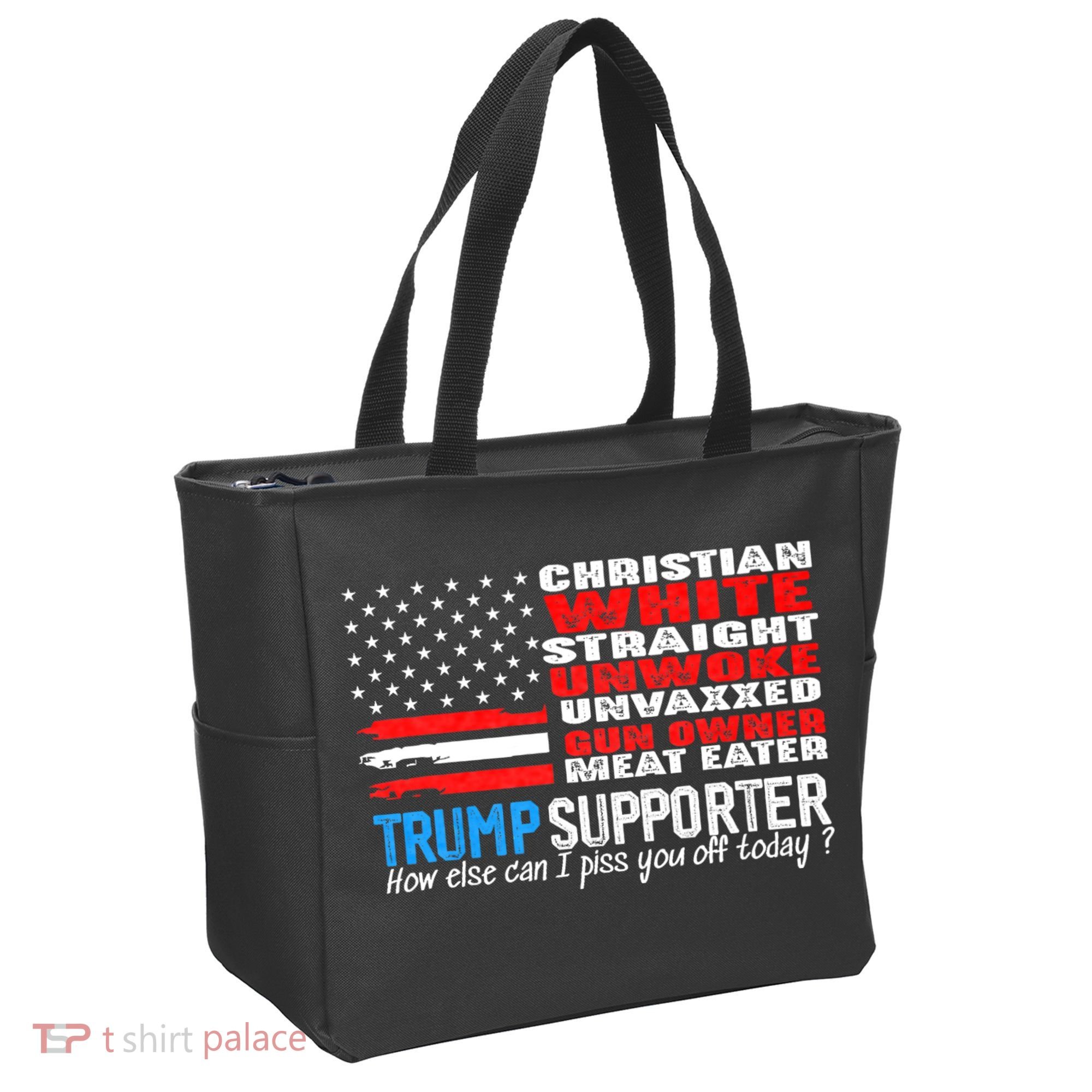 Trump Supporter Christian White Straight Unwoke Unvaxxed Tote Bag