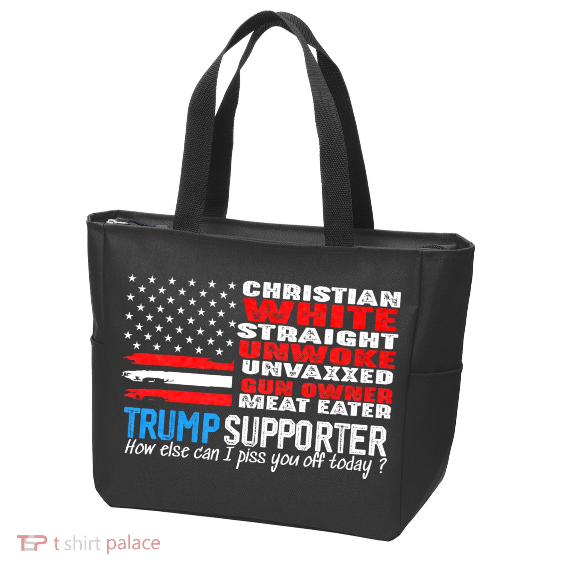 Trump Supporter Christian White Straight Unwoke Unvaxxed Tote Bag