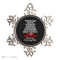 Trump Supporter Christian White Straight Unwoke Unvaxxed Ornament thumb 0