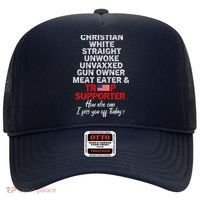 Trump Supporter Christian White Straight Unwoke Unvaxxed Hat thumb 0