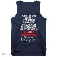 Trump Supporter Christian White Straight Unwoke Unvaxxed Tank Top thumb 0