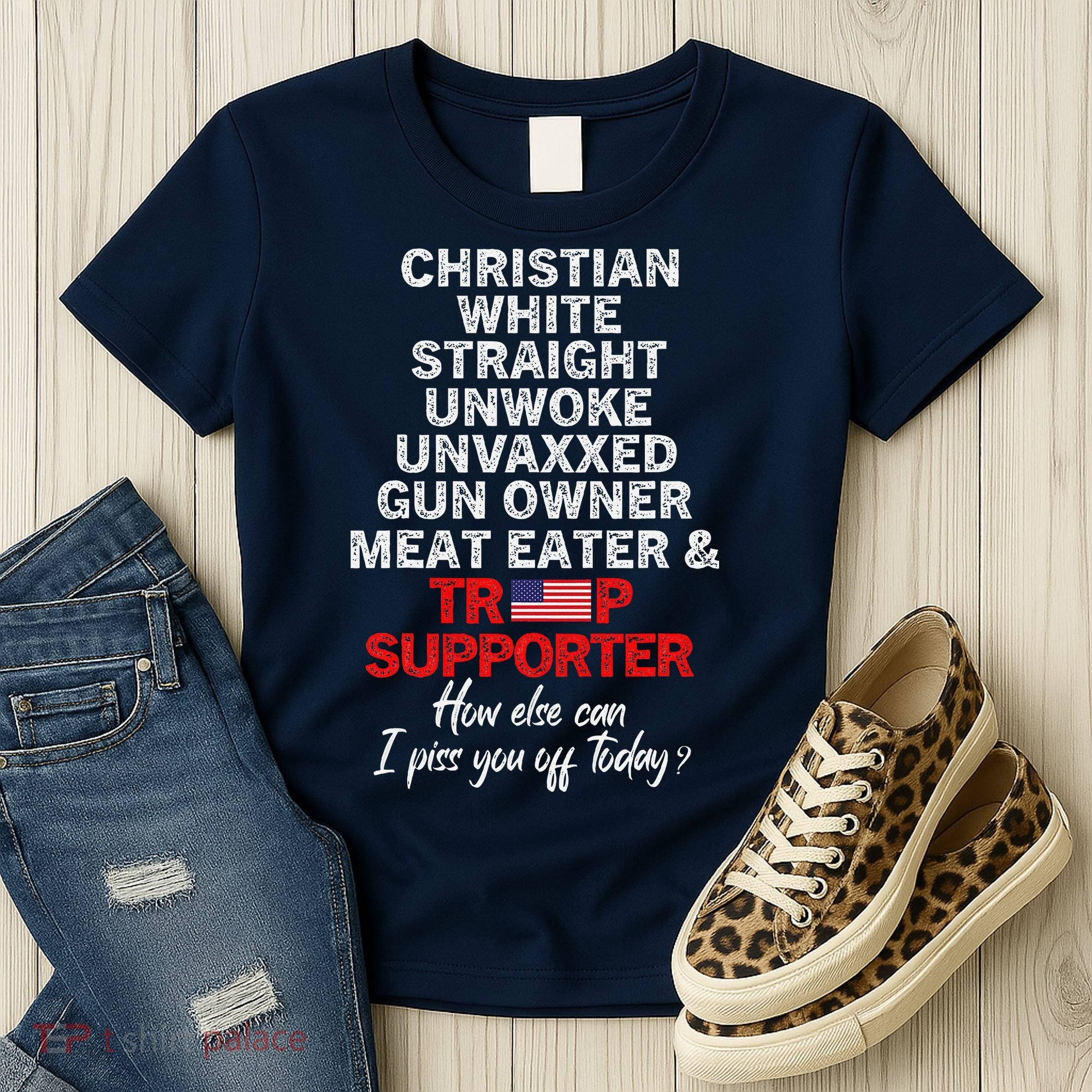 Trump Supporter Christian White Straight Unwoke Unvaxxed Women's T-Shirt