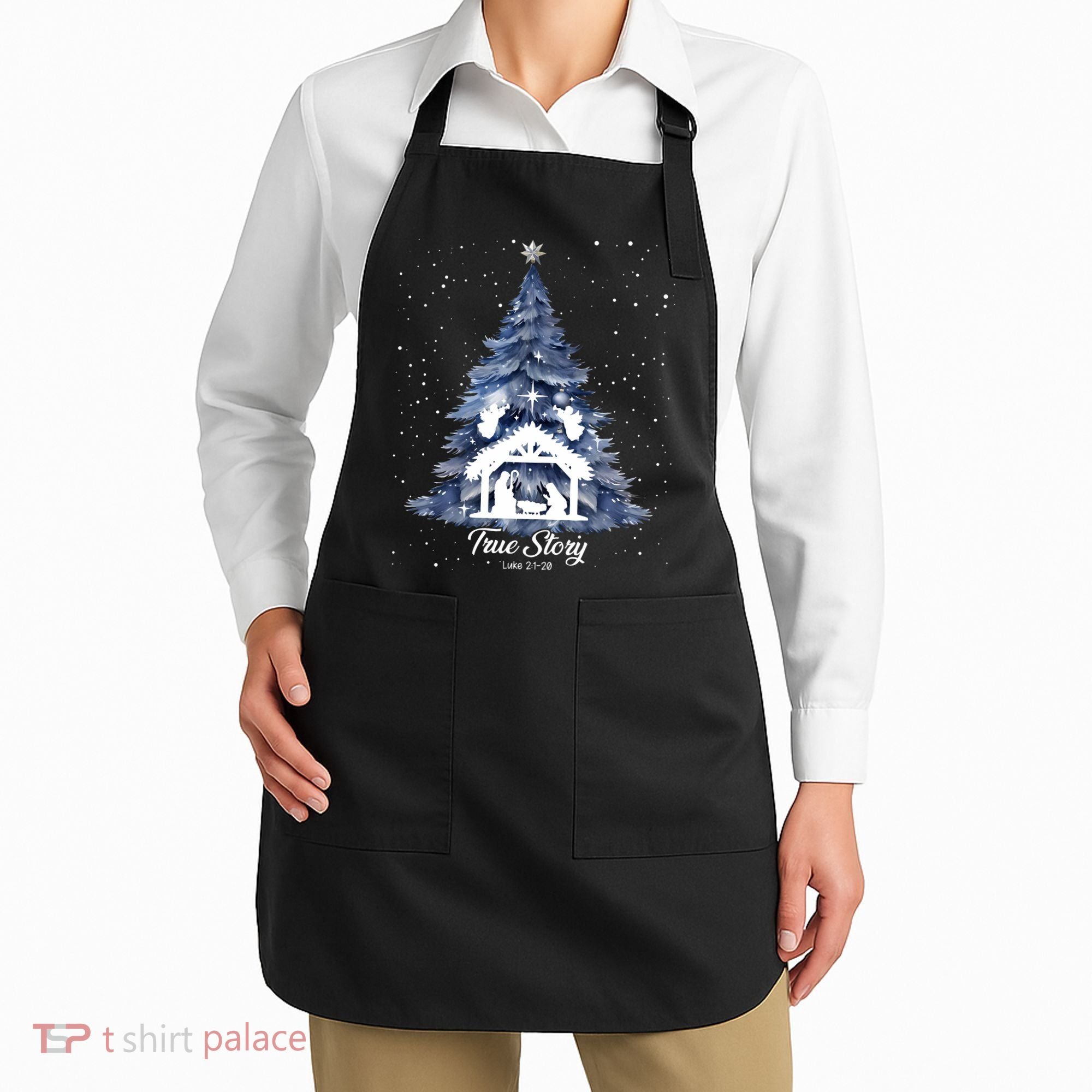 True Story Christmas Jesus Xmas Christian Nativity Sence Apron