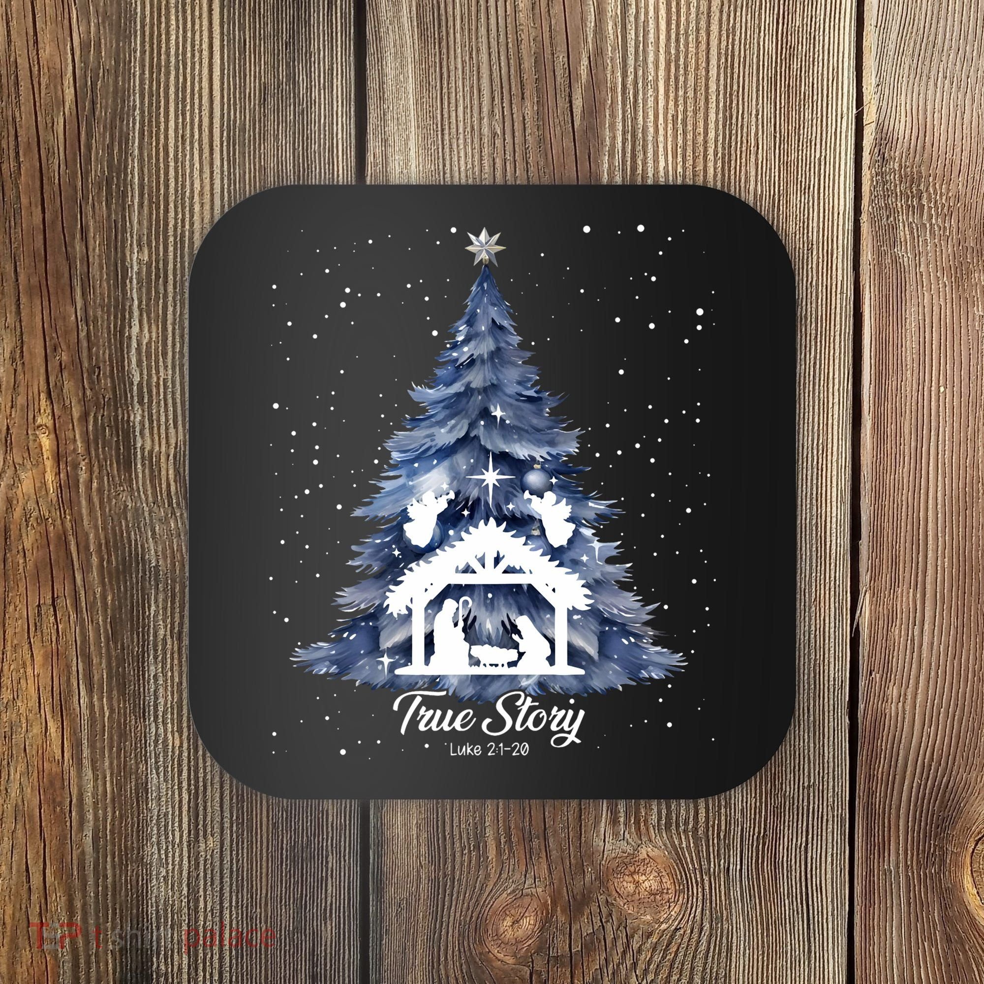 True Story Christmas Jesus Xmas Christian Nativity Sence Coaster