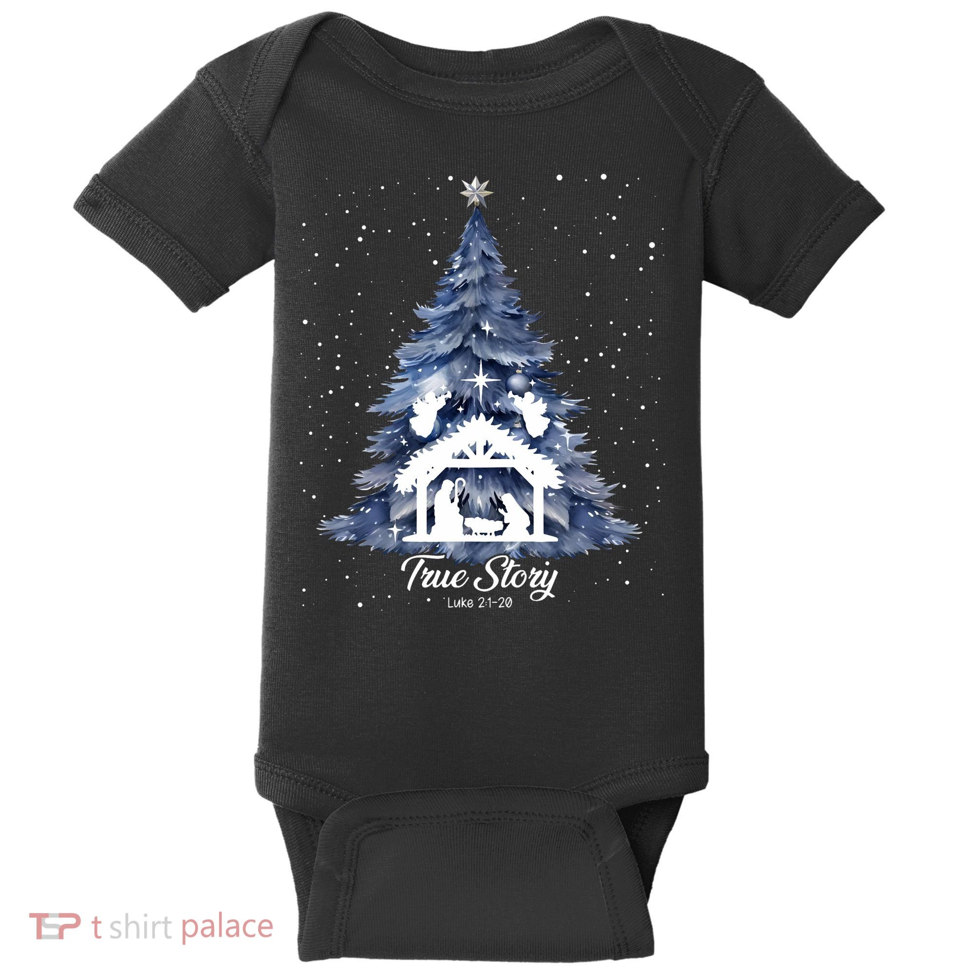True Story Christmas Jesus Xmas Christian Nativity Sence Baby Bodysuit