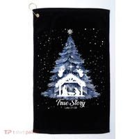 True Story Christmas Jesus Xmas Christian Nativity Sence Golf Towel thumb 0