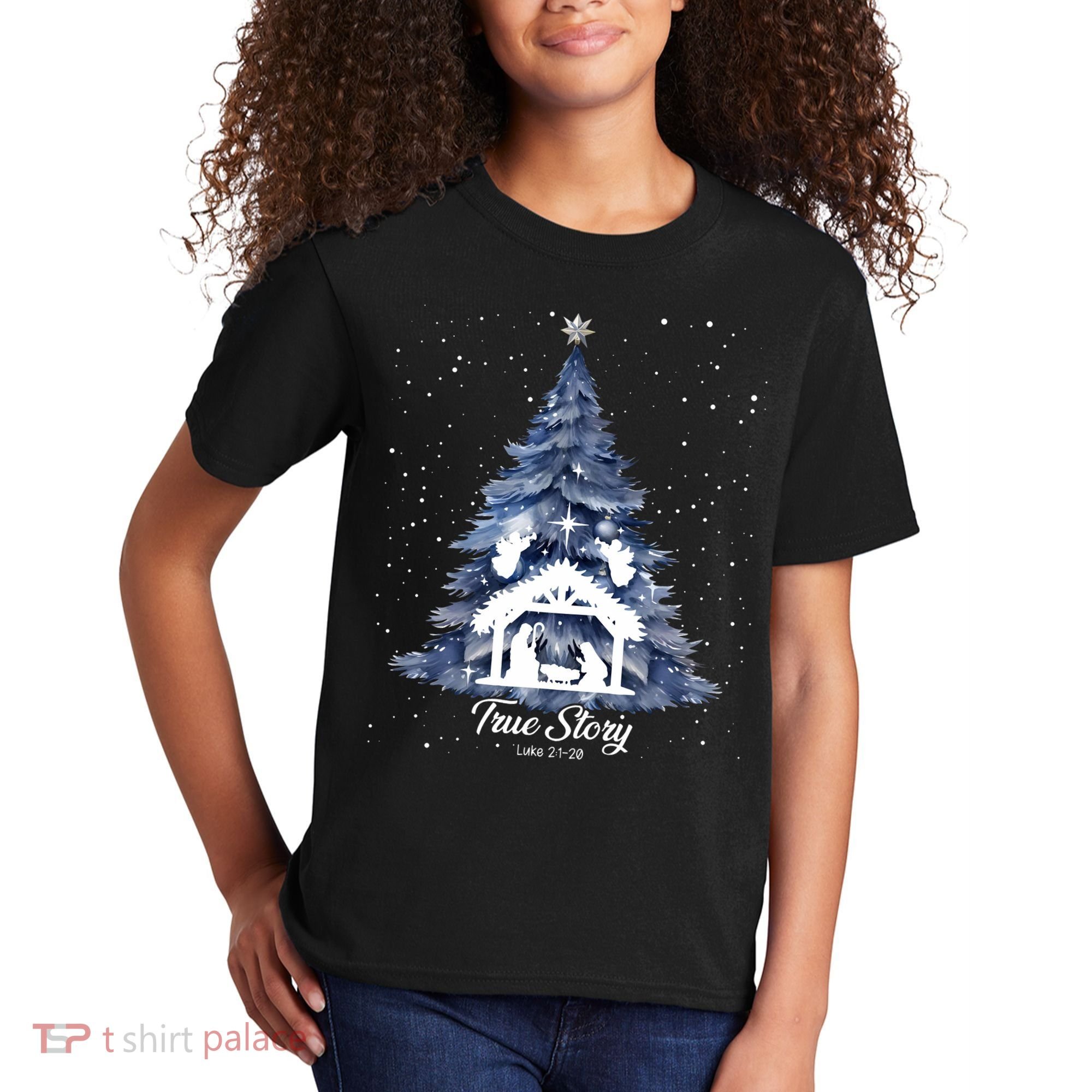 True Story Christmas Jesus Xmas Christian Nativity Sence Kids T-Shirt