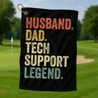 Tech Support Christmas Gifts For Dad Husband Golf Towel thumb 1