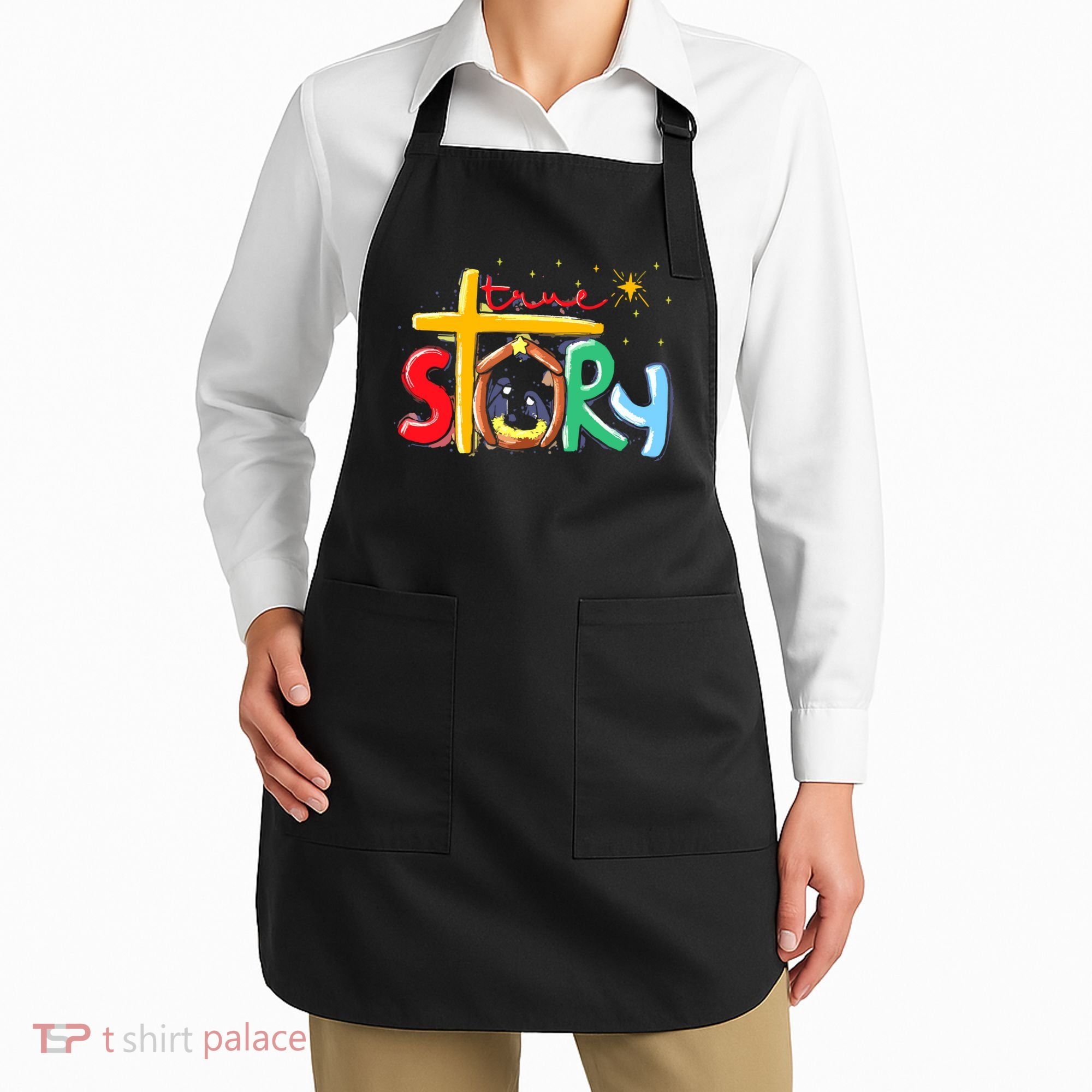 True Story Christmas Nativity Jesus Christian Apron