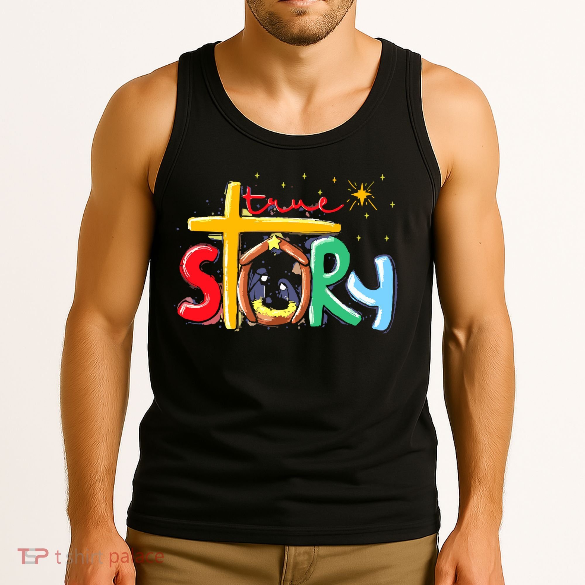 True Story Christmas Nativity Jesus Christian Tank Top