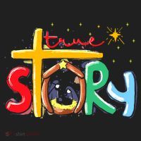 True Story Christmas Nativity Jesus Christian Golf Towel thumb 3