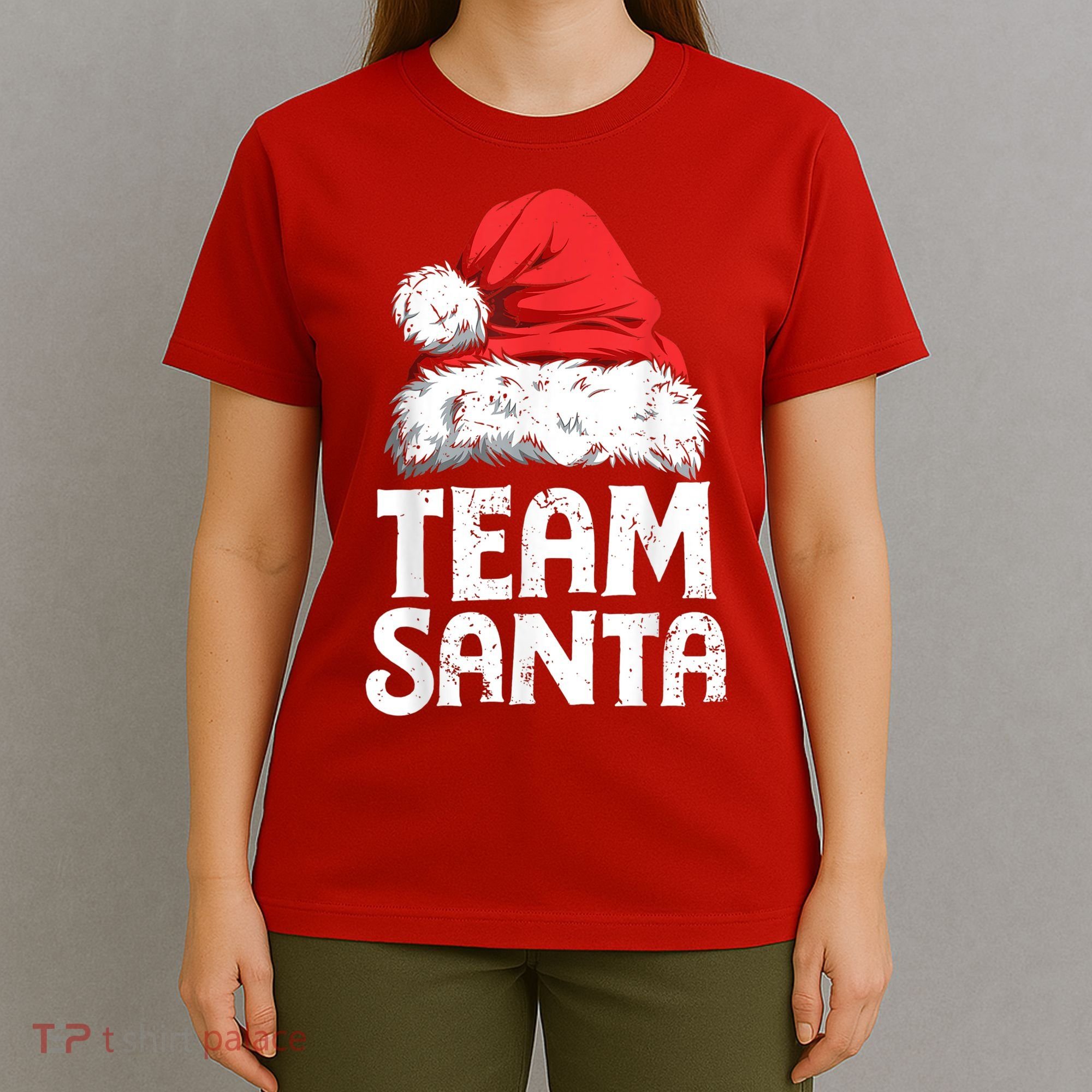 Team Santa Christmas Squad Family Matching Pajamas Boys Men T-Shirt