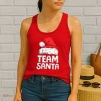 Team Santa Christmas Squad Family Matching Pajamas Boys Men Women's Tank Top thumb 2