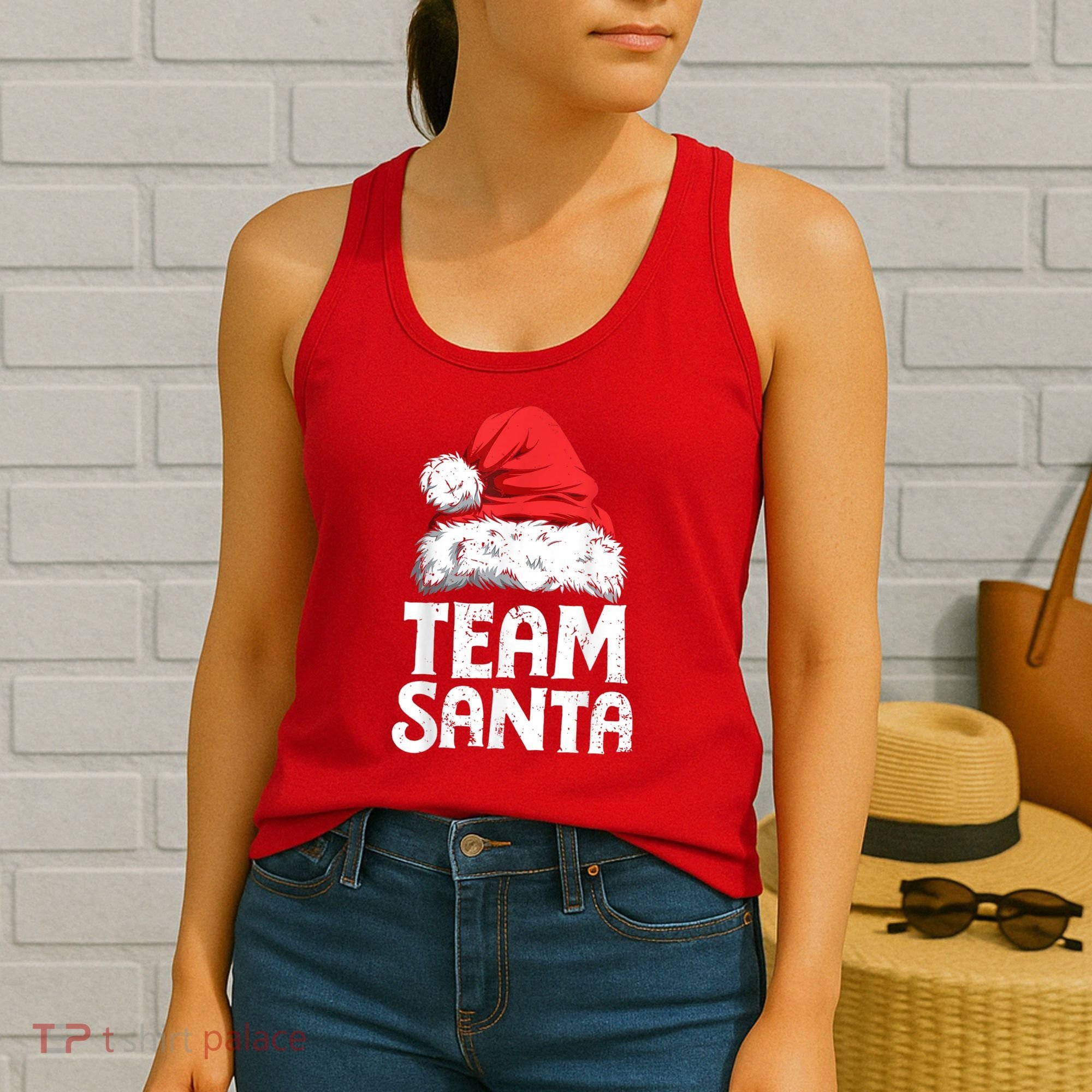 Team Santa Christmas Squad Family Matching Pajamas Boys Men Women's Tank Top