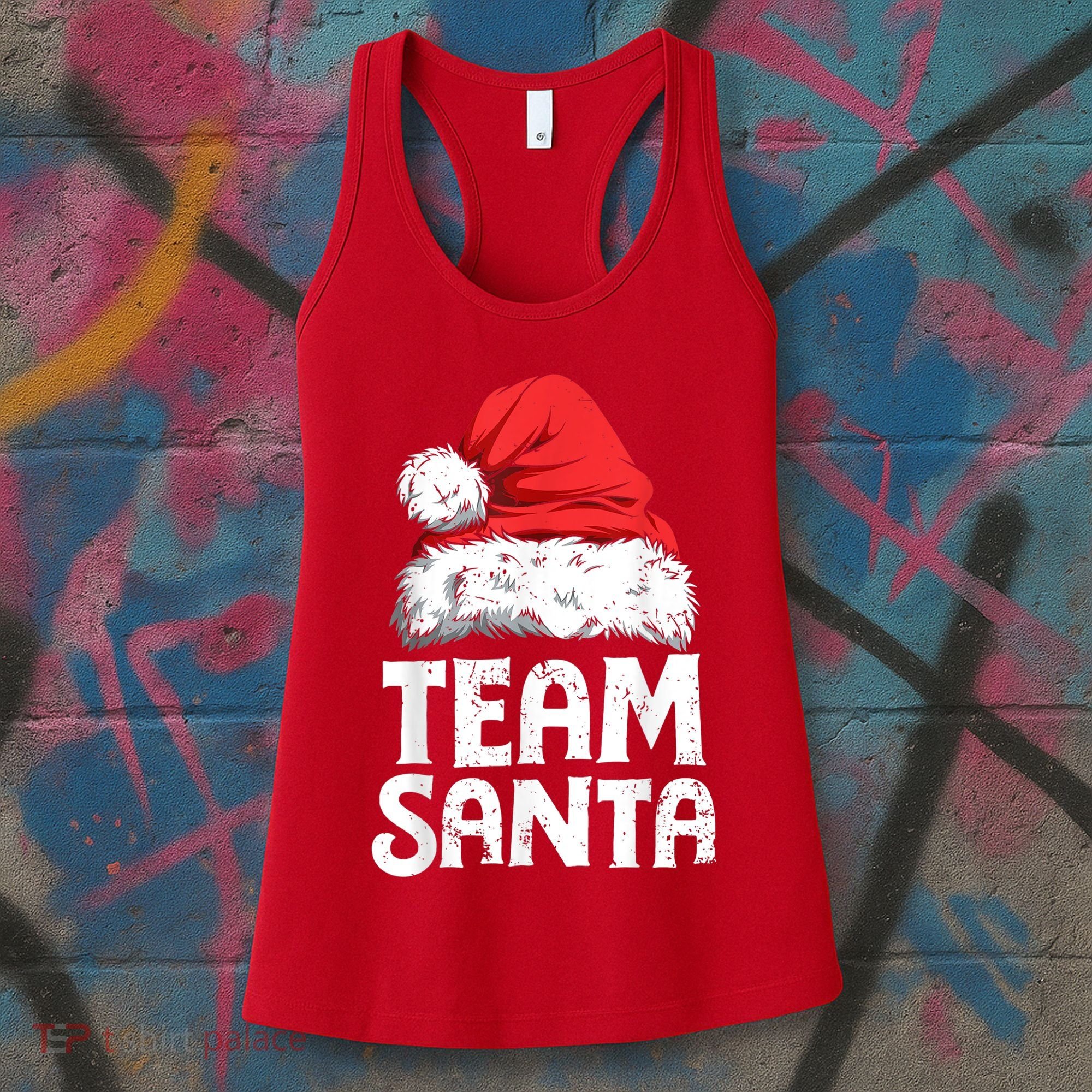 Team Santa Christmas Squad Family Matching Pajamas Boys Men Women's Tank Top