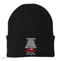 Trump Supporter Christian White Straight Unwoke Unvaxxed Beanie thumb 0