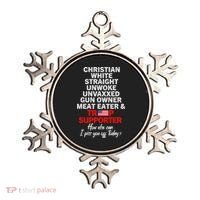 Trump Supporter Christian White Straight Unwoke Unvaxxed Ornament thumb 0