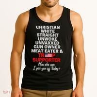 Trump Supporter Christian White Straight Unwoke Unvaxxed Tank Top thumb 3