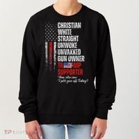 Trump Supporter Christian White Straight Unwoke Women's Sweatshirt thumb 0