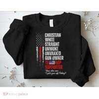 Trump Supporter Christian White Straight Unwoke Sweatshirt thumb 2