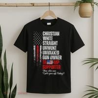 Trump Supporter Christian White Straight Unwoke T-Shirt thumb 2