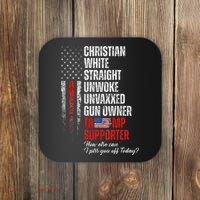 Trump Supporter Christian White Straight Unwoke Coaster thumb 0