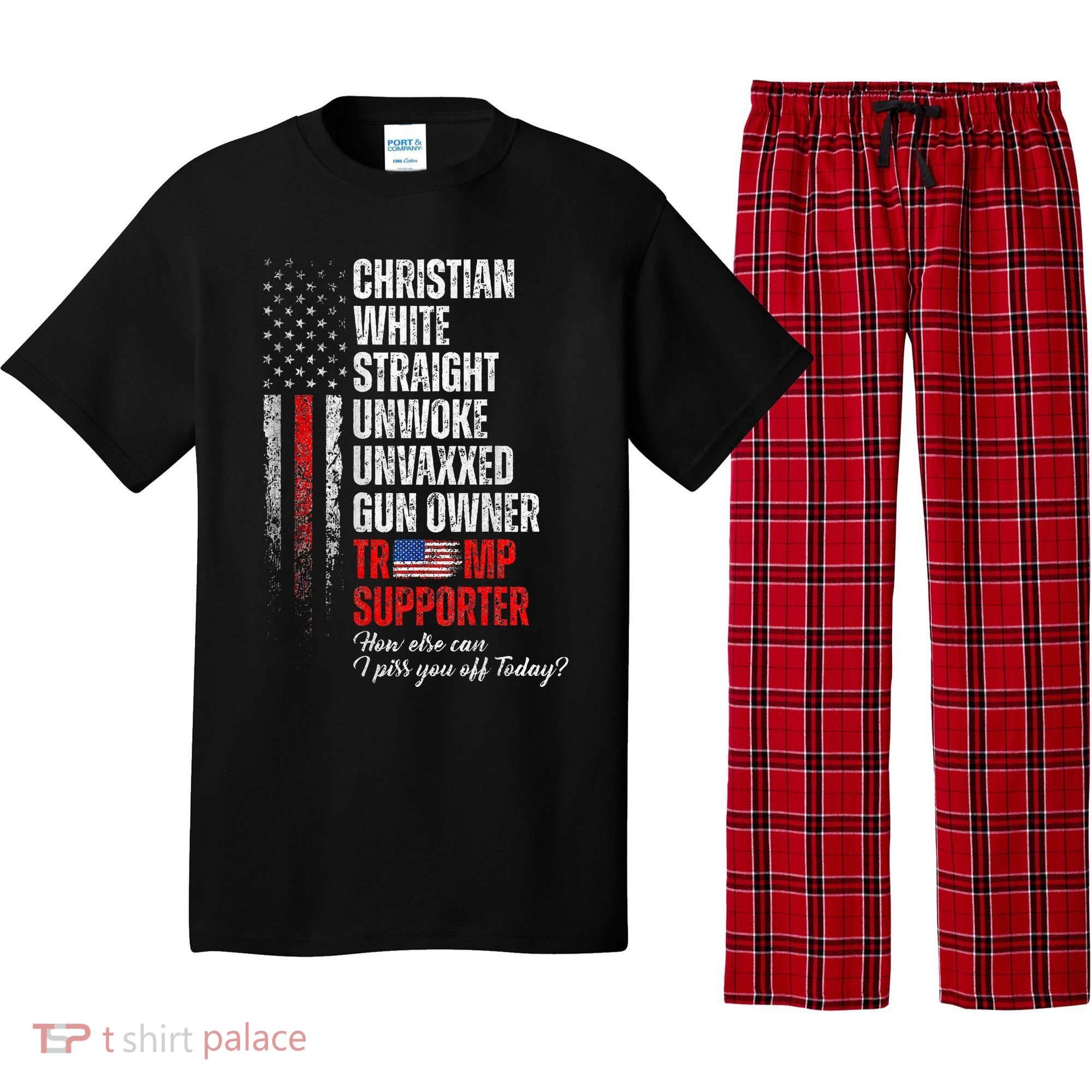 Trump Supporter Christian White Straight Unwoke Pajama Set