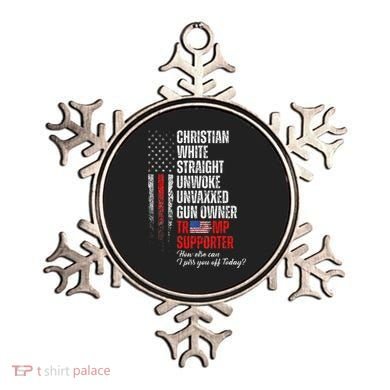 Trump Supporter Christian White Straight Unwoke Ornament