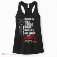 Trump Supporter Christian White Straight Unwoke Women's Tank Top thumb 0