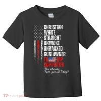 Trump Supporter Christian White Straight Unwoke Toddler T-Shirt thumb 0
