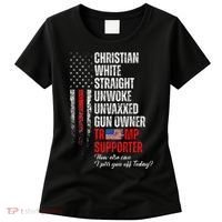 Trump Supporter Christian White Straight Unwoke Women's T-Shirt thumb 0