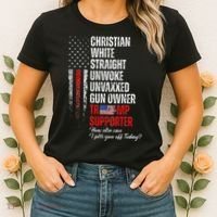 Trump Supporter Christian White Straight Unwoke Women's T-Shirt thumb 2