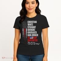 Trump Supporter Christian White Straight Unwoke Women's T-Shirt thumb 4