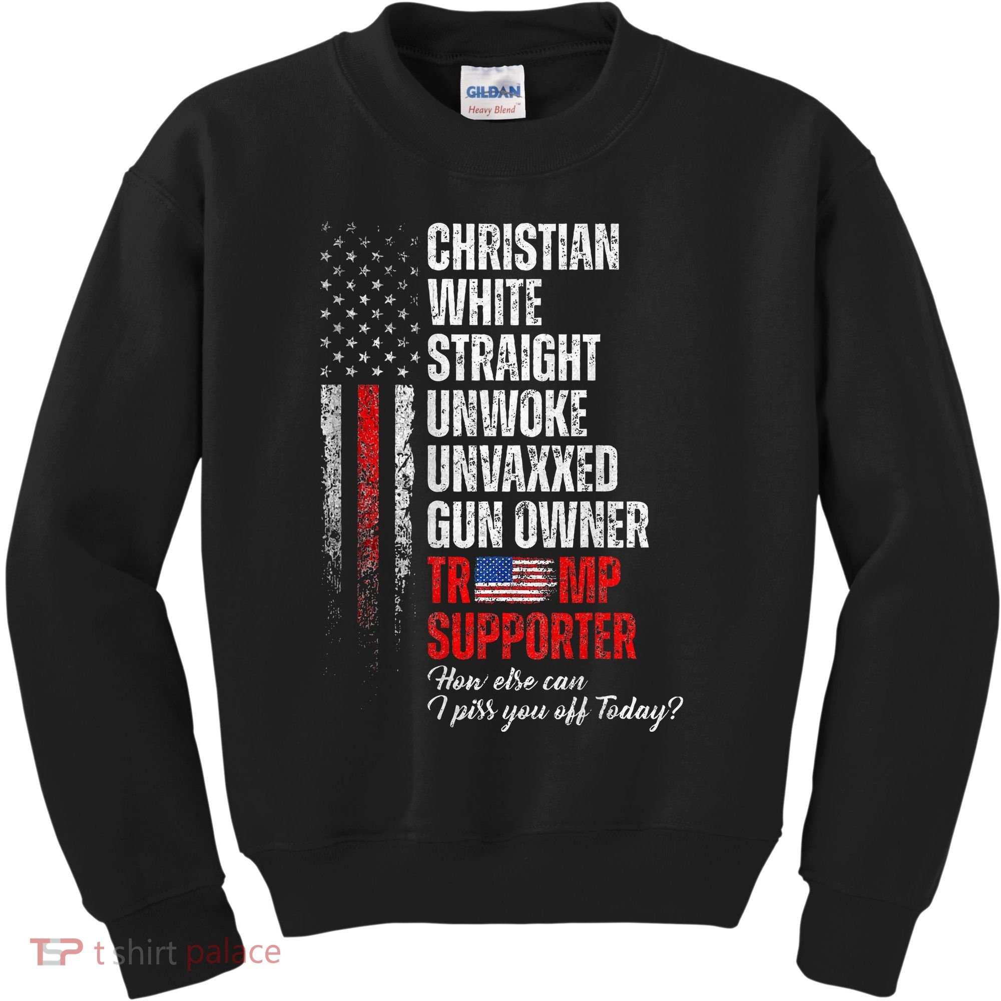 Trump Supporter Christian White Straight Unwoke Kids Sweatshirt