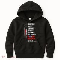 Trump Supporter Christian White Straight Unwoke Kids Hoodie thumb 0