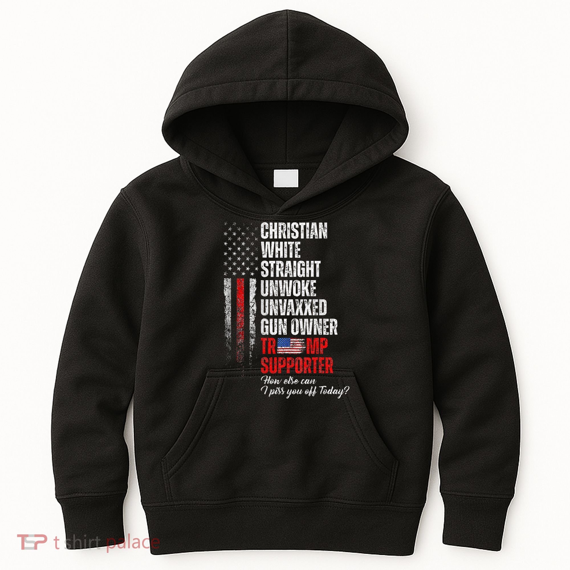 Trump Supporter Christian White Straight Unwoke Kids Hoodie