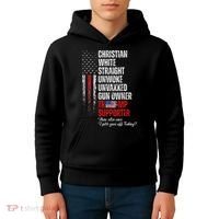 Trump Supporter Christian White Straight Unwoke Kids Hoodie thumb 4